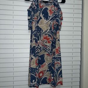 Spin USA Floral Cold Shoulder Dress